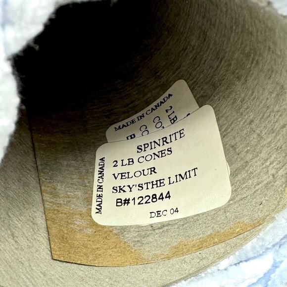 Yarn Chunky Chenille Light Blue Cone 1.55lb VTG Spinrite B#122844 Skys The Limit - Picture 5 of 6